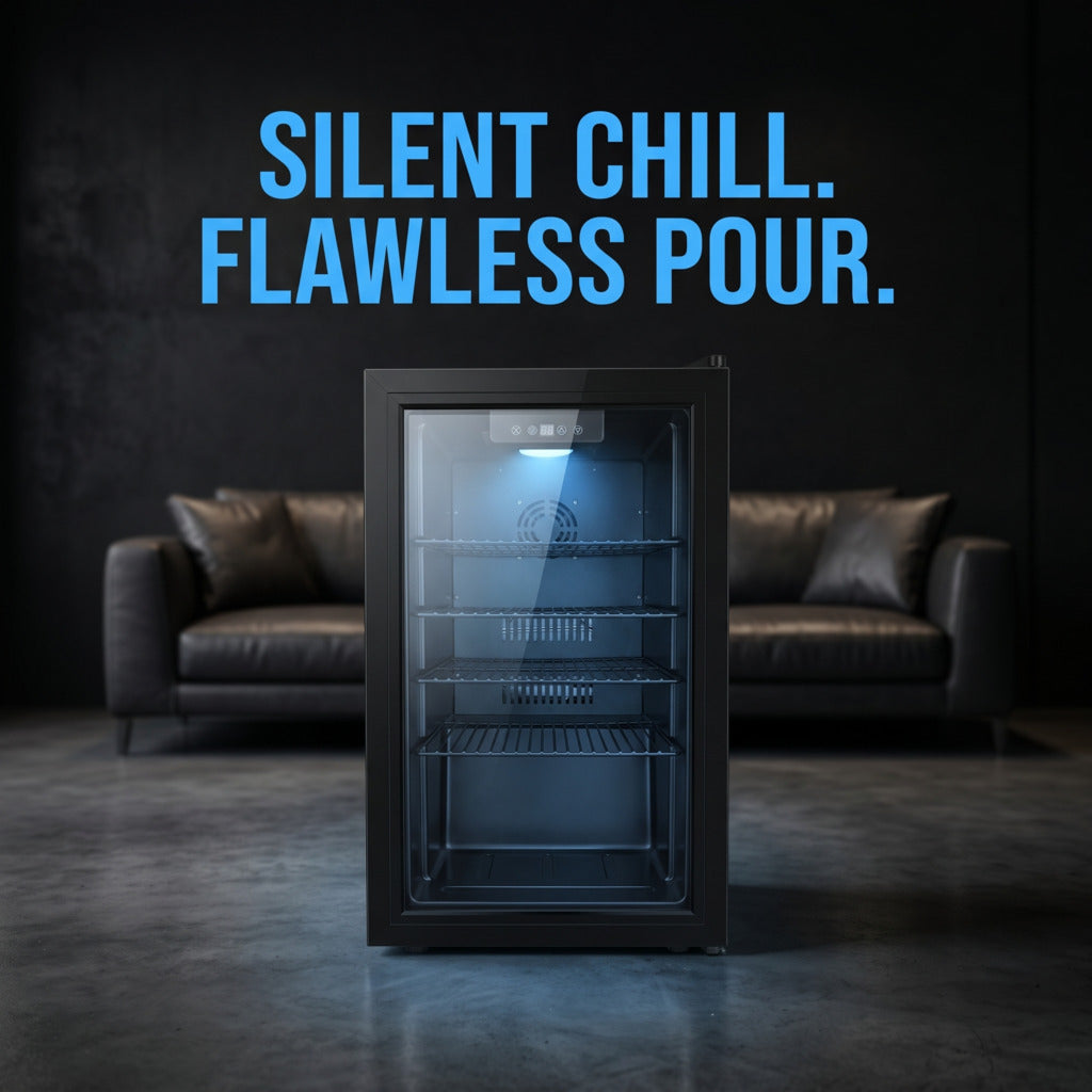 3.3 Cu Ft Beverage Refrigerator 126 Cans Mini Fridge Digital Temperature Control Cooler Home Office Bar
