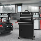 2-in-1 Detachable Rolling Tool Box 5-8 Drawers Lockable Chest Storage Cabinet Garage Workshop