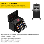 2-in-1 Detachable Rolling Tool Box 5-8 Drawers Lockable Chest Storage Cabinet Garage Workshop