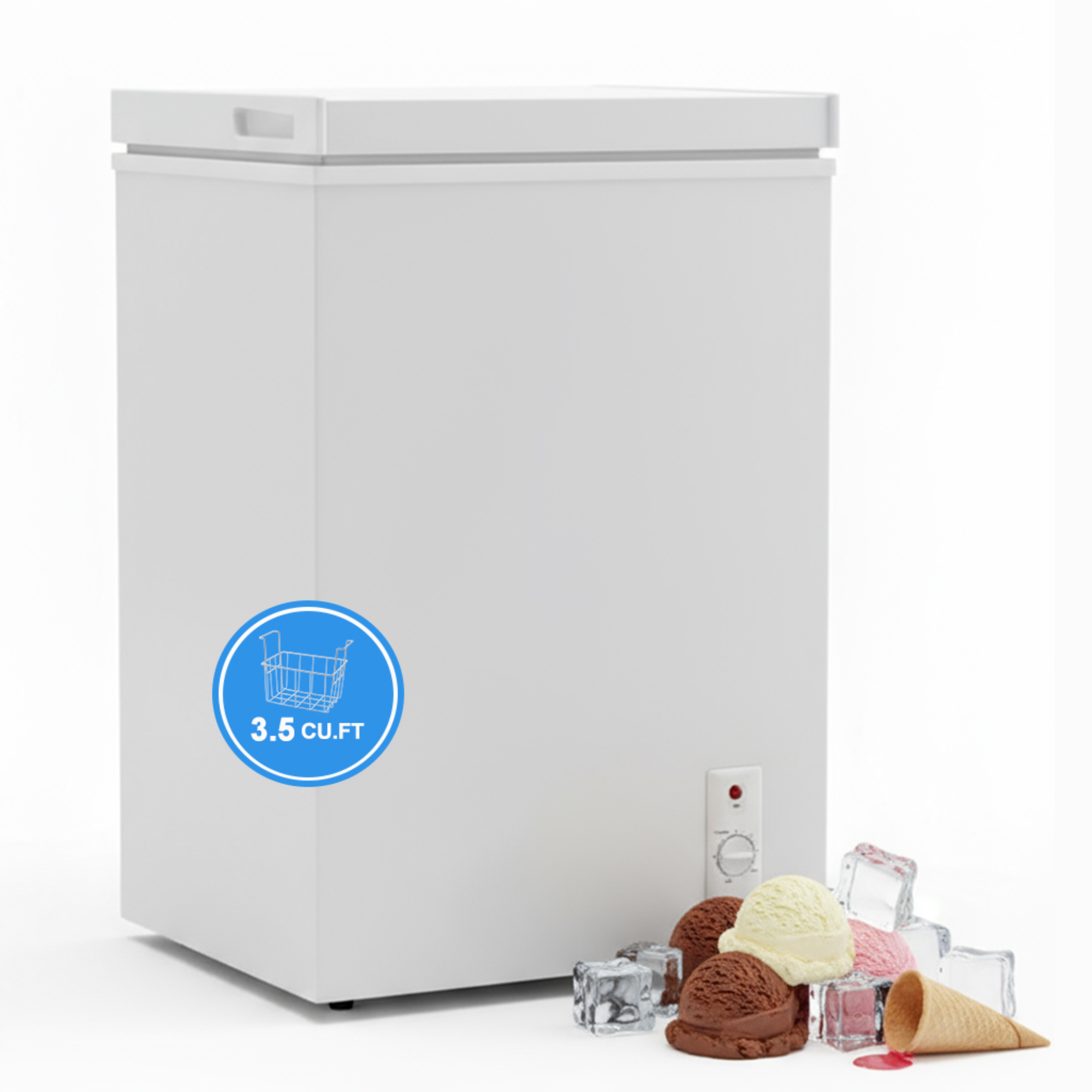 Chest Freezer 7-level Temperature Control Small Deep Compact Freezer Home Office Portable Mini Fridge