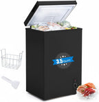 3.5 Cubic Feet Chest Freezer 7-level Temperature Control Compact Home Office Mini Fridge