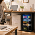 3.3 Cu Ft Beverage Refrigerator 126 Cans Mini Fridge Digital Temperature Control Cooler Home Office Bar