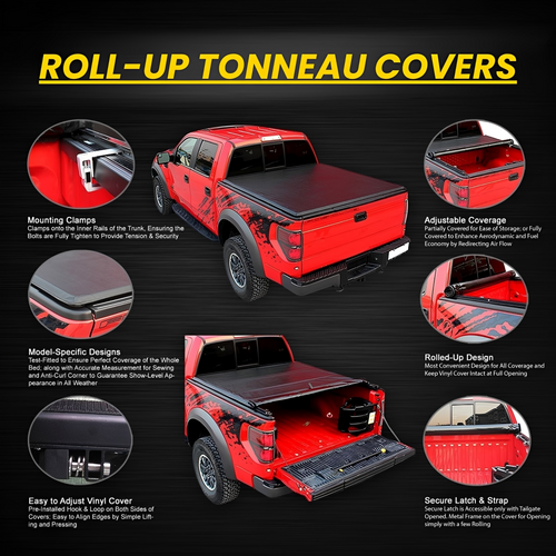 2000-2006 Toyota Tundra 6.5 Ft. Fleetside/Styleside Bed Soft Roll Up Truck Bed Tonneau Cover