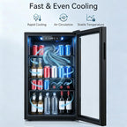 3.3 Cu Ft Beverage Refrigerator 126 Cans Mini Fridge Digital Temperature Control Cooler Home Office Bar