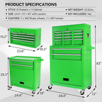 2-in-1 Detachable Rolling Tool Box 5-8 Drawers Lockable Chest Storage Cabinet Garage Workshop