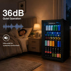 3.3 Cu Ft Beverage Refrigerator 126 Cans Mini Fridge Digital Temperature Control Cooler Home Office Bar