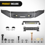2013-2018 Dodge Ram 1500 (Excl. Rebel) & 2019-2024 Ram 1500 Classic Front Bumpers with Shackle And Light