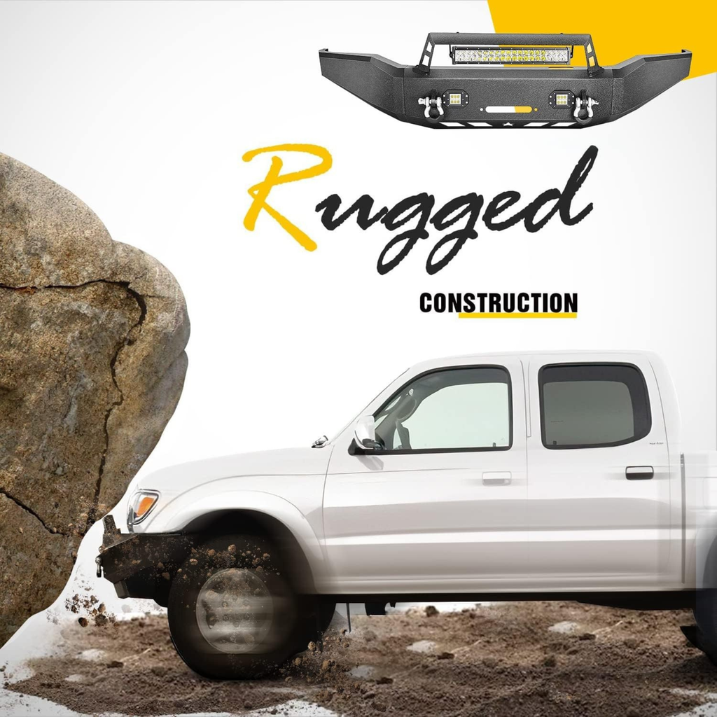 2013-2018 Dodge Ram 1500 (Excl. Rebel) & 2019-2024 Ram 1500 Classic Front Bumpers with Shackle And Light