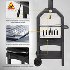 Outdoor Portable Pizza Oven Wood Thermometer Steel Grilled Barbecue Backyard Camping