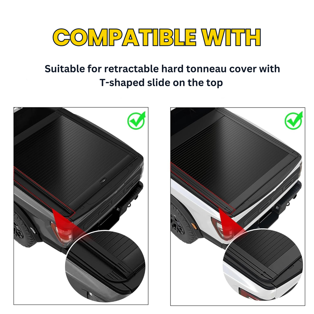 65.4'' Adjustable Bed Truck Rack T-Slot Retractable Hard Tonneau Covers Cross Bars