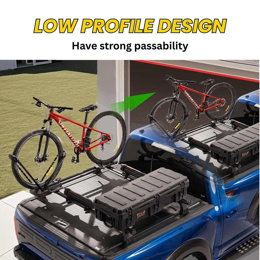 65.4'' Adjustable Bed Truck Rack T-Slot Retractable Hard Tonneau Covers Cross Bars