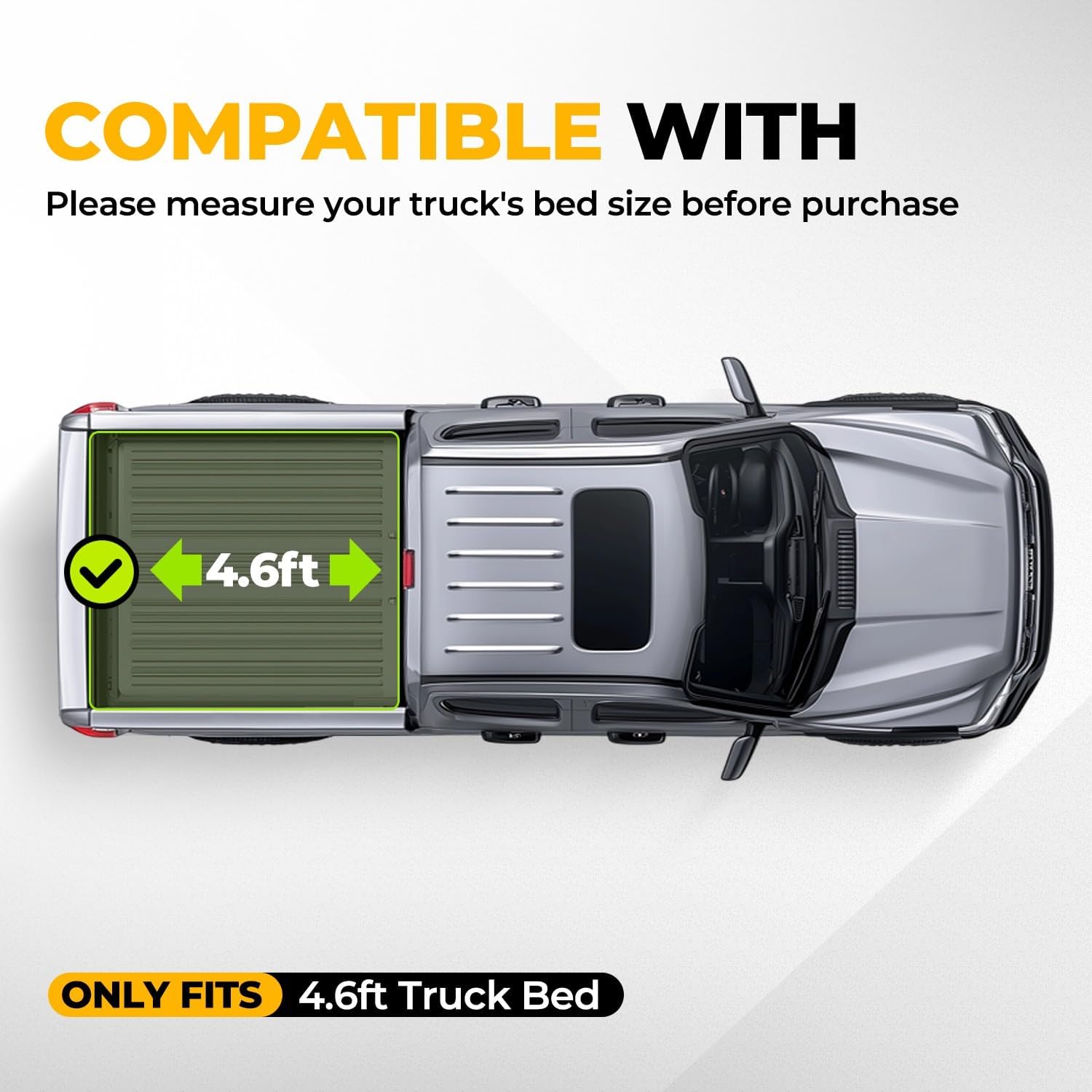 2022-2025 Ford Maverick 4.6FT Vinyl Soft Roll-up Truck Bed Tonneau Cover
