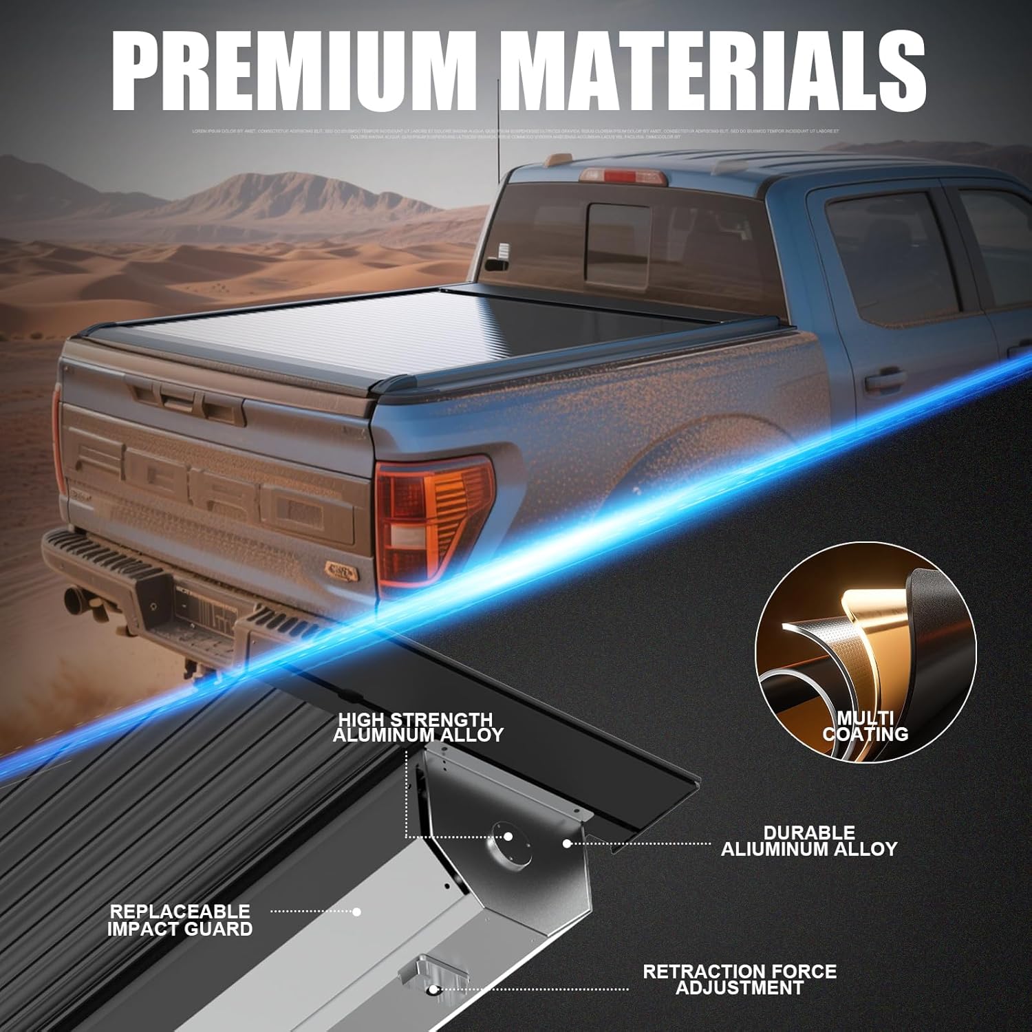2009-2025 Ford F-150, Dodge Ram 1500 and Toyota Tundra 5.5FT Truck Bed Retractable Tonneau Covers