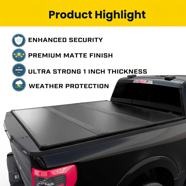 2007-2026 Chevy Silverado/GMC Sierra 1500 5.8ft Bed Hard Tri-fold Tonneau Cover