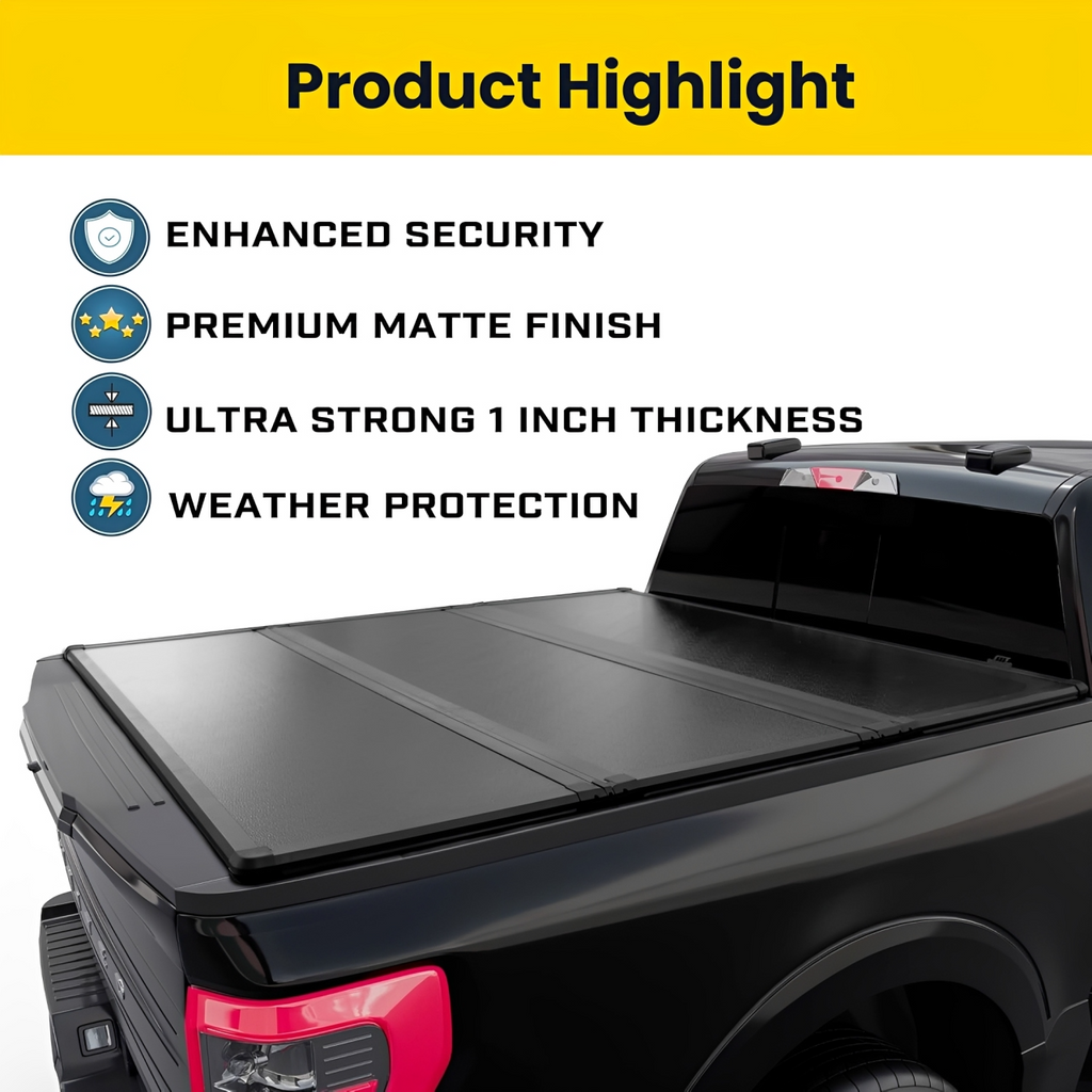 2007-2026 Chevy Silverado/GMC Sierra 1500 5.8ft Bed Hard Tri-fold Tonneau Cover