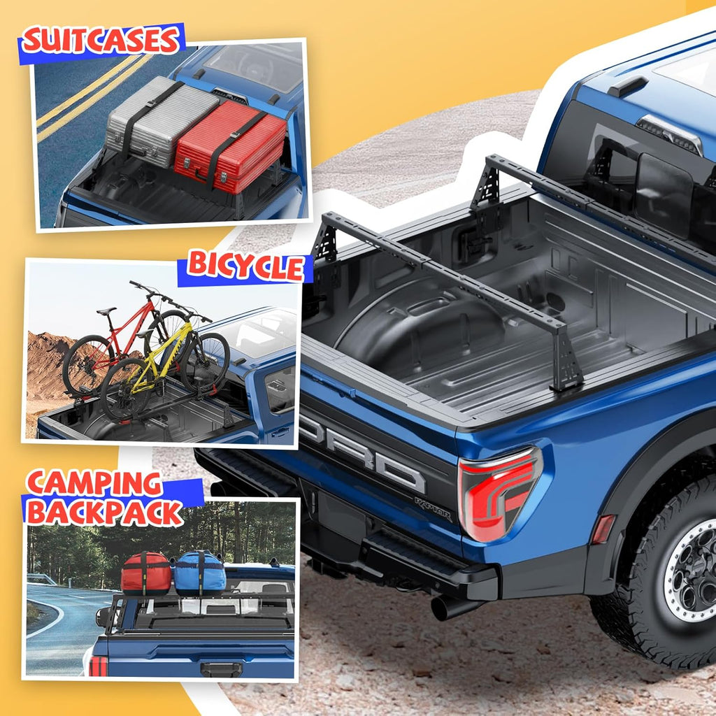 Adjustable Truck Bed Rack Universal Fit Cross Bar No-Drills Installation