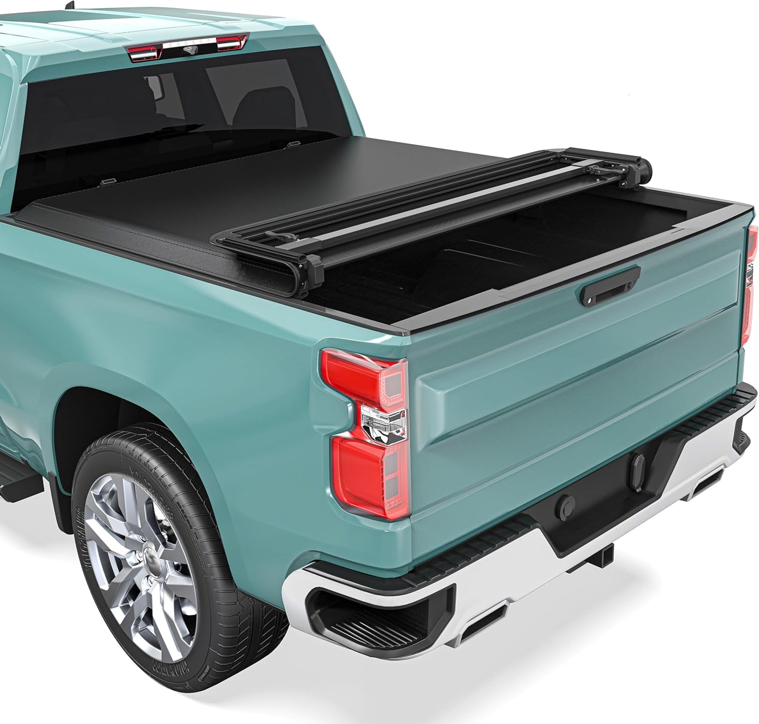2020-2026 Chevy Silverado/GMC Sierra 2500 3500 HD 6.9FT Soft Quad-Fold Truck Tonneau Cover