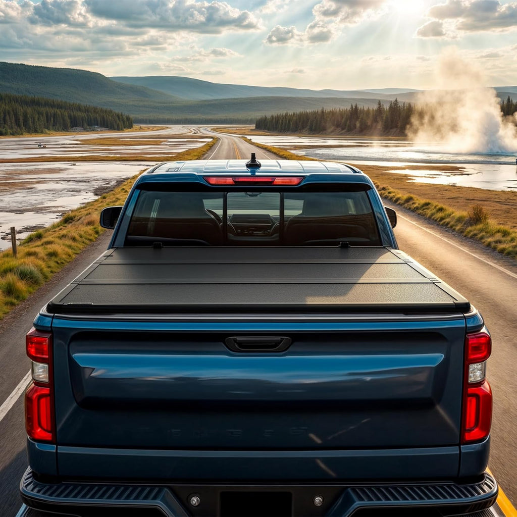 2024-2026 Toyota Tacoma (Excl. Trail Edition) 5FT Hard Tri-fold Tonneau Cover with Deck Rail System