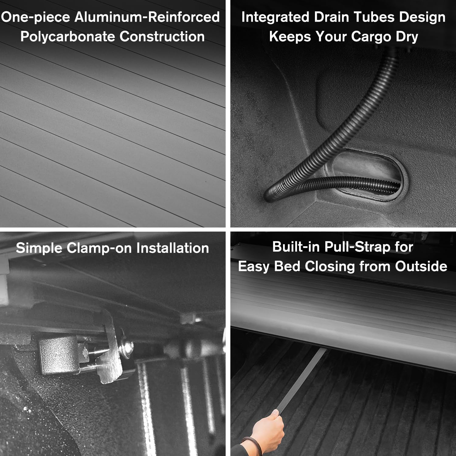 2024-2026 Tacoma 5FT Truck Bed Retractable Tonneau Cover with Track System Dual Lock Design
