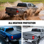 2016-2026 Toyota Tacoma 5FT Truck Bed Soft Tri-Fold Tonneau Cover With Deck Rail System