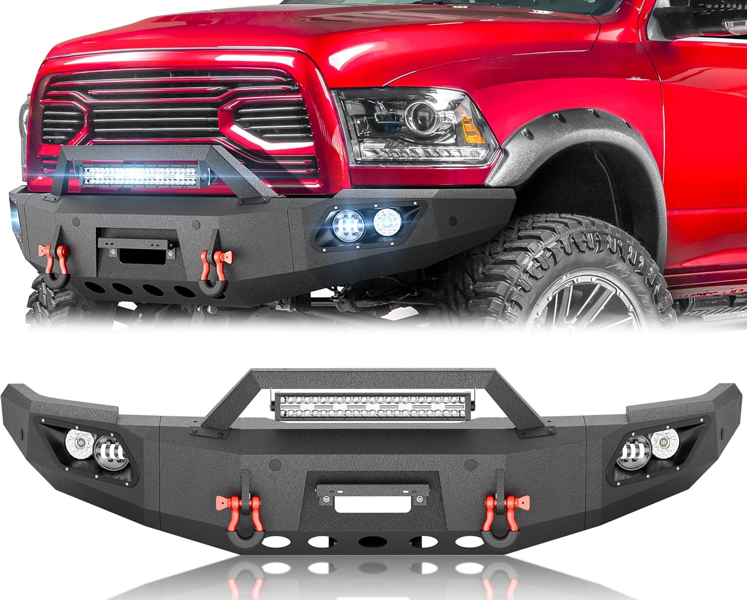 2010-2018 Dodge Ram 2500 3500 Off-Road Pickup Truck Front Bumpers With Winch Plate