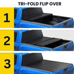 Low-Profile Hard Tri-Fold Tonneau Cover 6.6FT Truck Bed With Track System
