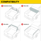 Low-Profile Hard Tri-Fold Tonneau Cover 6.6FT Truck Bed With Track System
