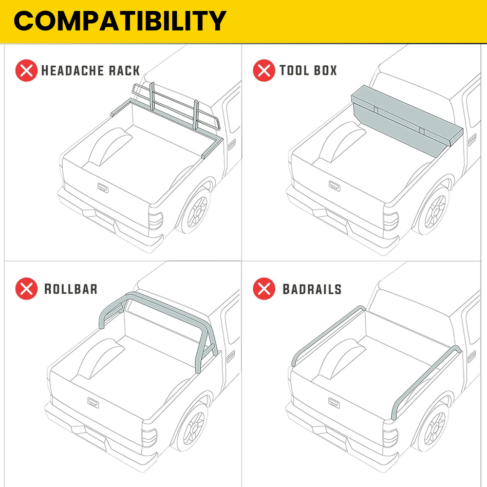 Low-Profile Hard Tri-Fold Tonneau Cover 6.6FT Truck Bed With Track System