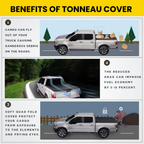Low-Profile Hard Tri-Fold Tonneau Cover 6.6FT Truck Bed With Track System