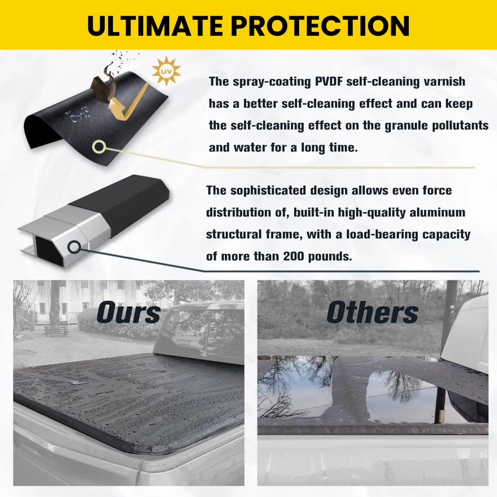 Low-Profile Hard Tri-Fold Tonneau Cover 6.6FT Truck Bed With Track System