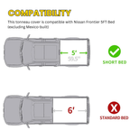 2005-2026 Nissan Frontier 5FT Bed Low-Profile Hard Tri-Fold Truck Bed Tonneau Cover