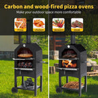 Outdoor Portable Pizza Oven Wood Thermometer Steel Grilled Barbecue Backyard Camping