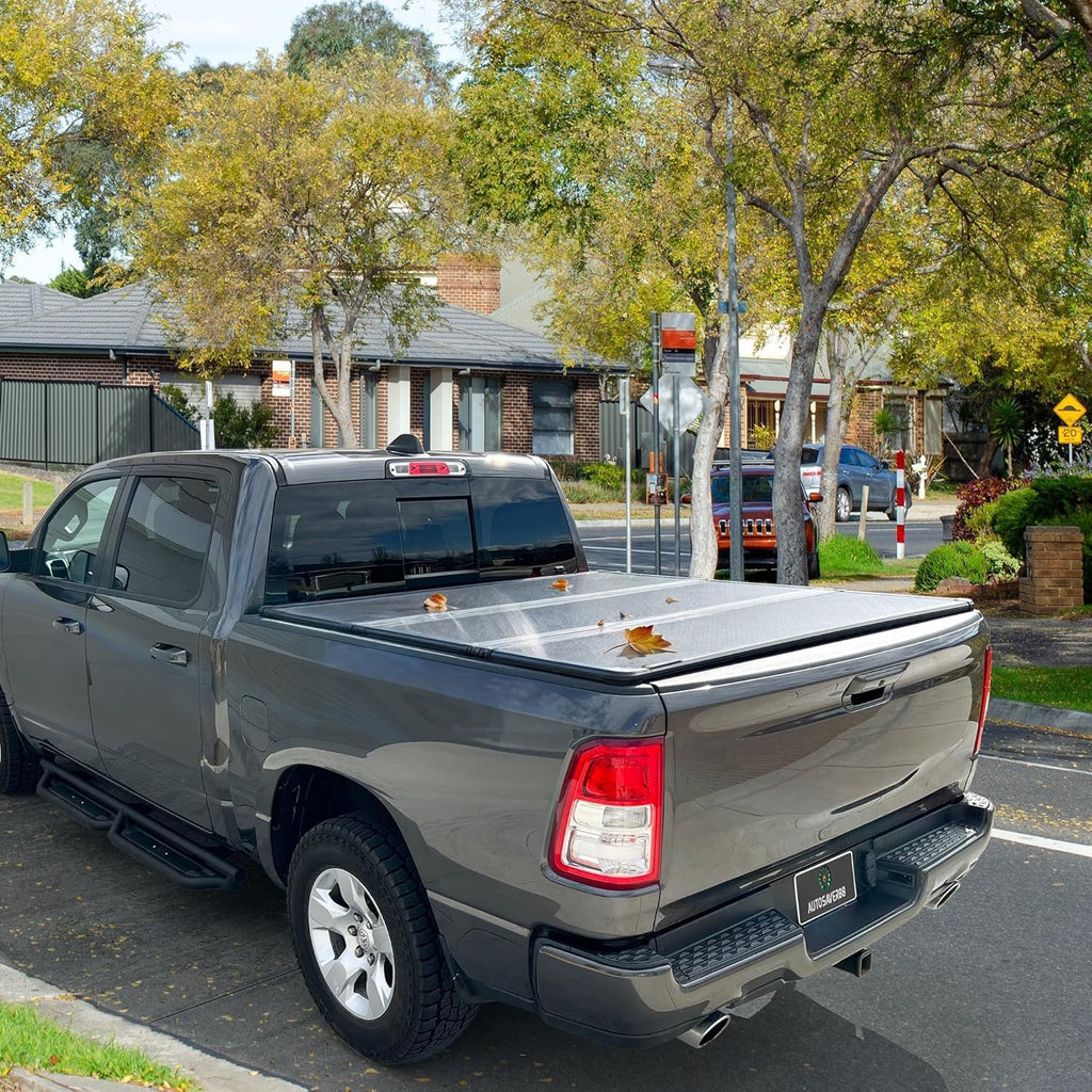 2024-2026 Toyota Tacoma (Excl. Trail Edition) 5FT Hard Tri-fold Tonneau Cover with Deck Rail System