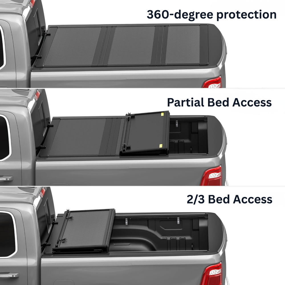 2005-2026 Nissan Frontier 5FT Bed Low-Profile Hard Tri-Fold Truck Bed Tonneau Cover