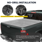 2024-2026 Toyota Tacoma (Excl. Trail Edition) 5FT Hard Tri-fold Tonneau Cover with Deck Rail System