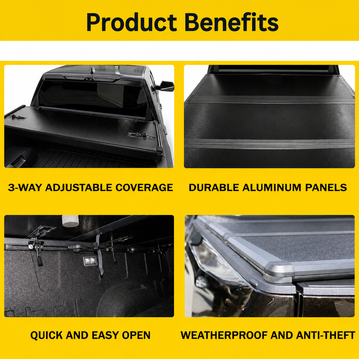 2007-2026 Chevy Silverado/GMC Sierra 1500 5.8ft Bed Hard Tri-fold Tonneau Cover