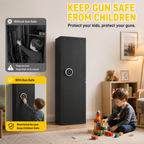 Biometric Gun Safe For Rifles And Pistols 12-15 Large Gun Cabinet with Fingerprint & Digital Keypad Adjustable Shelves
