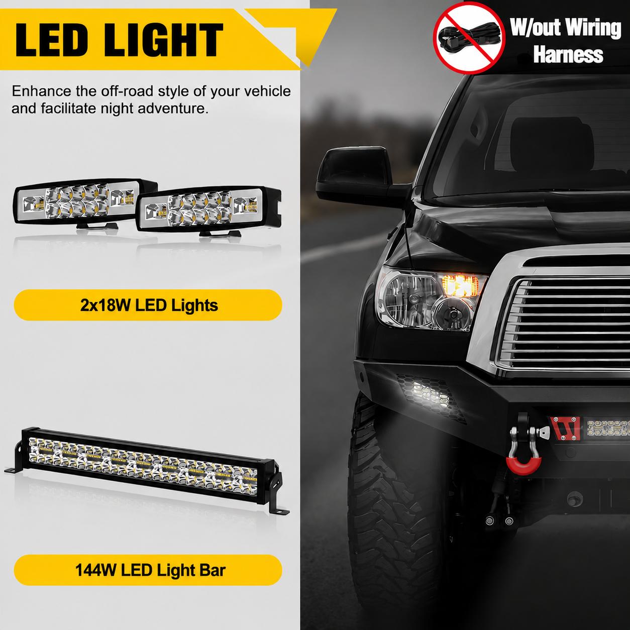 2007-2013 Toyota Tundra Front Bumper Full Width Light D-rings