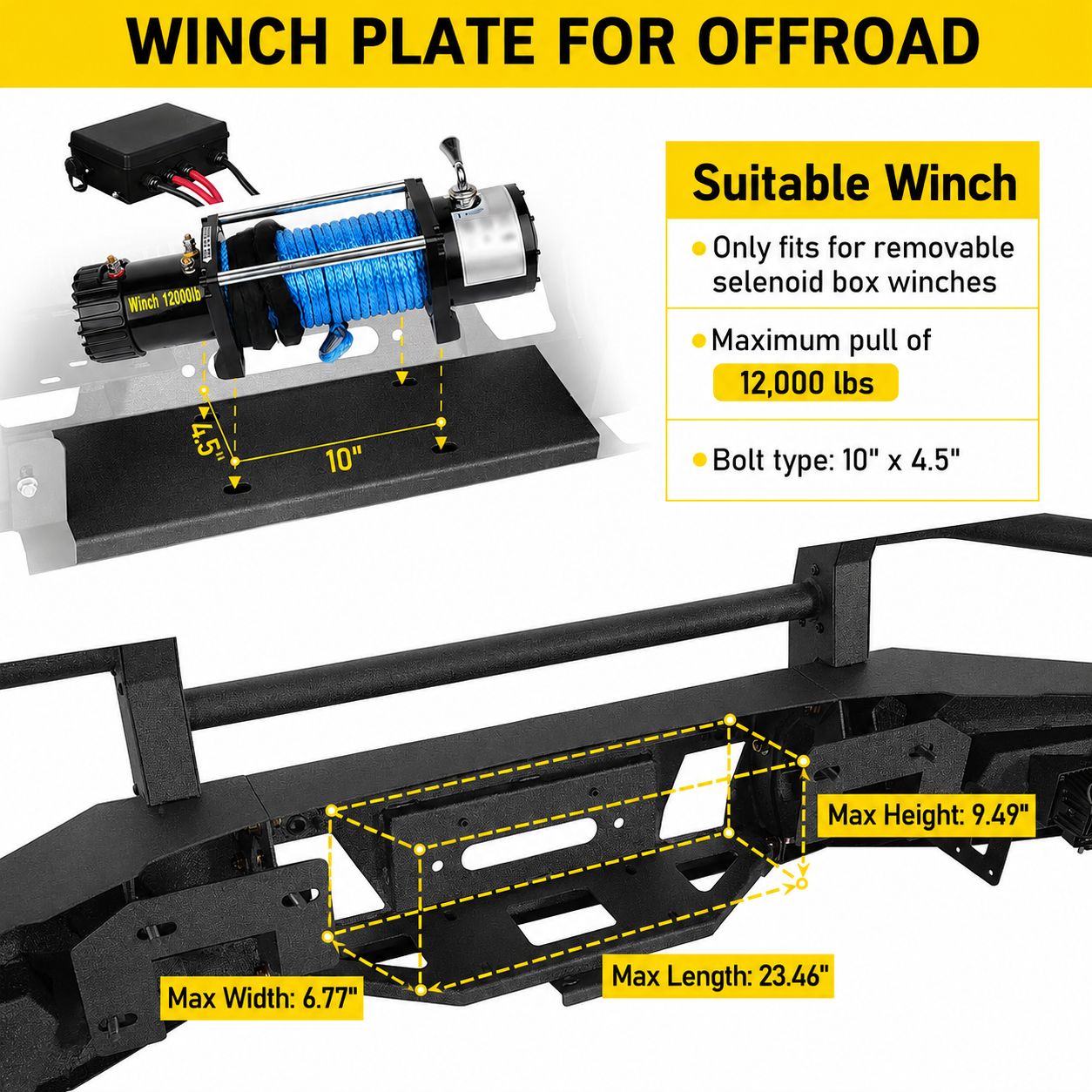 2015-2017 Ford F-150 (Exclude Raptor) Off-road Heavy Duty Steel Bumpers Push Bull Bar