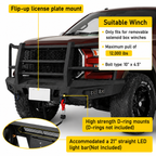 2015-2017 Ford F-150 (Exclude Raptor) Off-road Heavy Duty Steel Bumpers Push Bull Bar