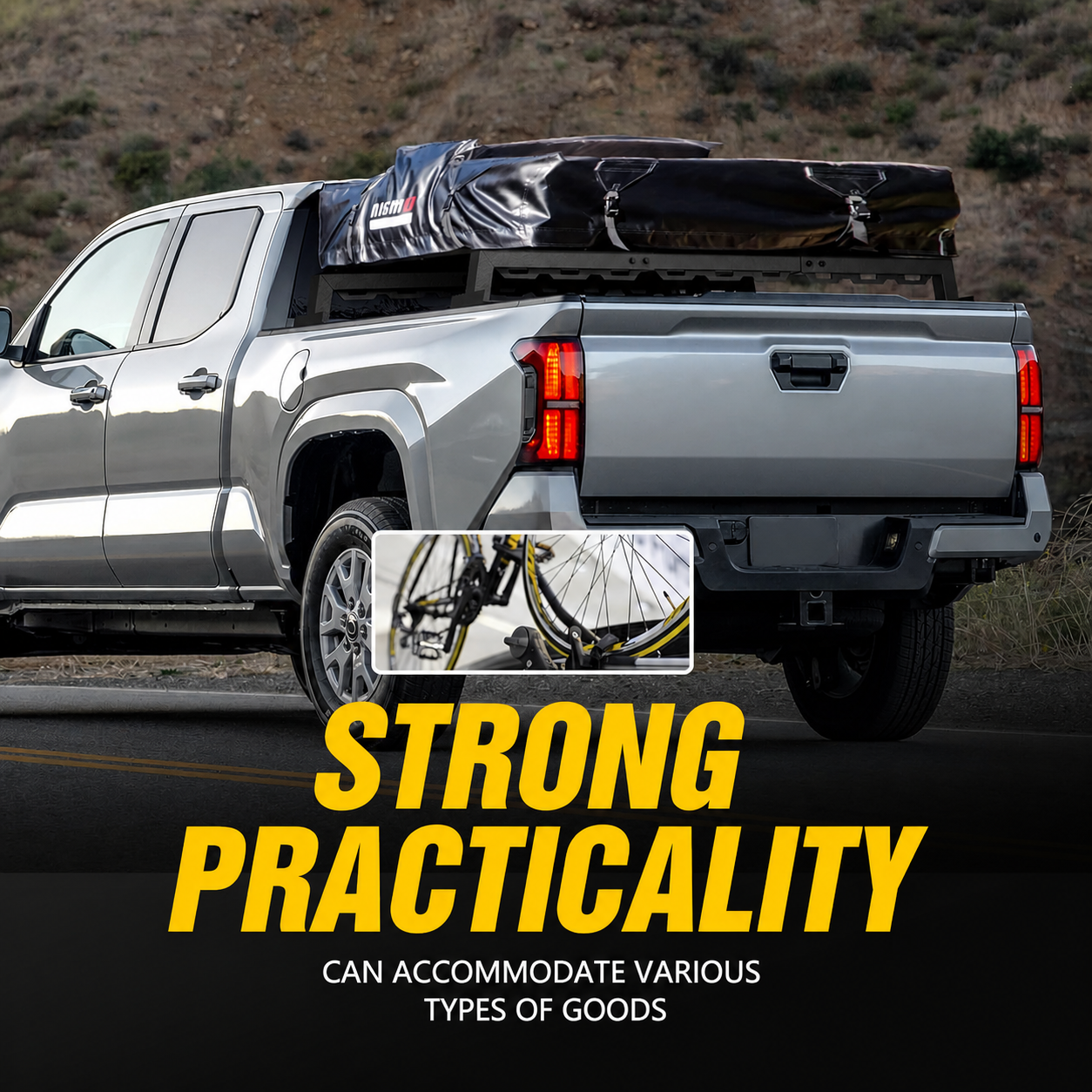 Adjustable Truck Bed Rack with 2 Cross Bars Heavy Duty Universal No Drilling Installation
