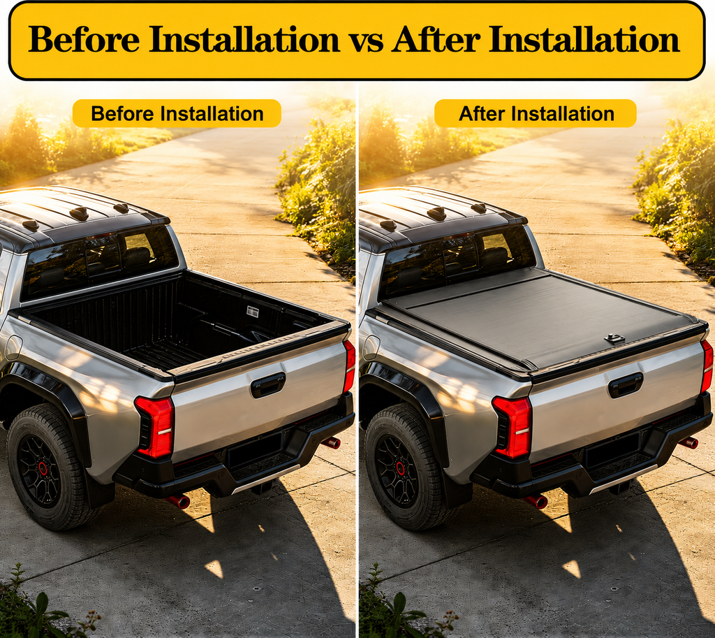 2016-2026 Toyota Tacoma 5FT Bed Retractable Tonneau Cover Password Lock & OE Track System