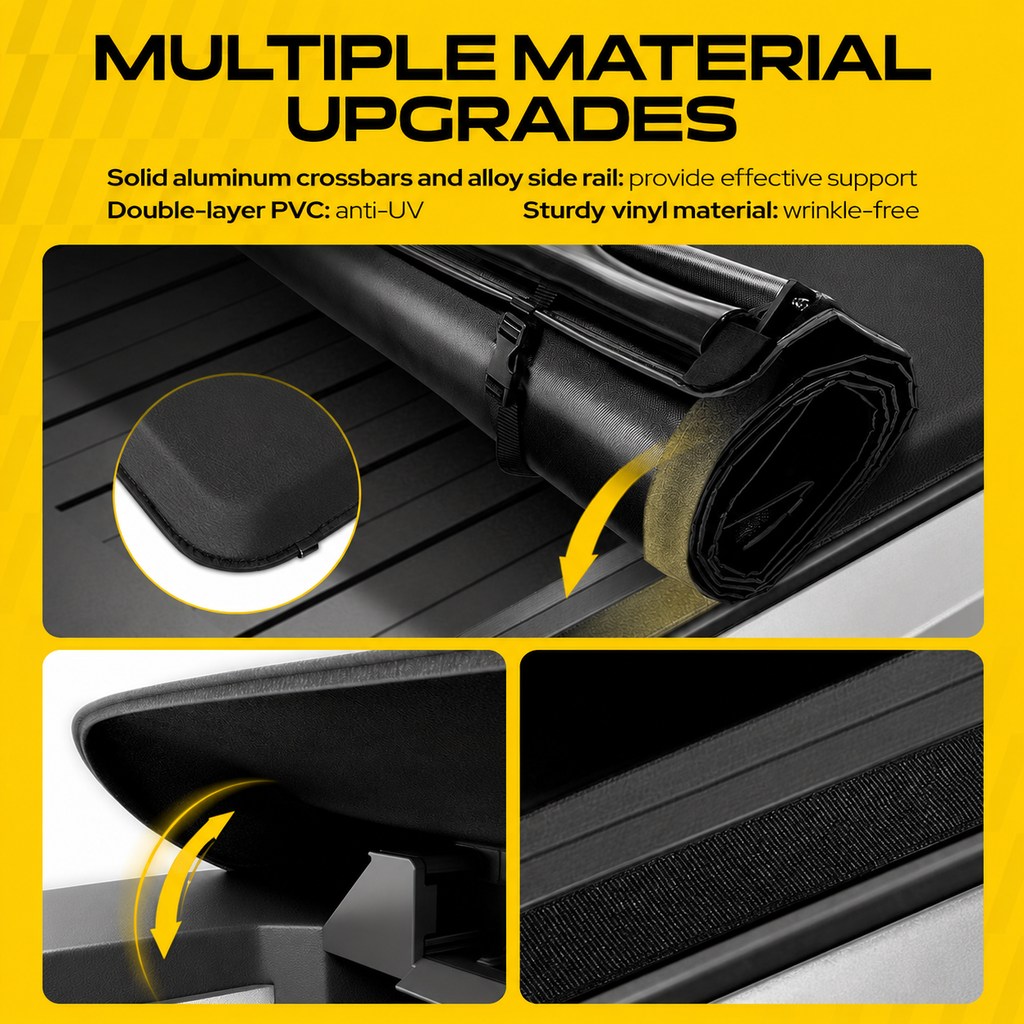 2015-2025 Ford F-150 Roll-Up Soft Vinyl Truck Bed Tonneau Cover 5.6 Ft All Weather Protection