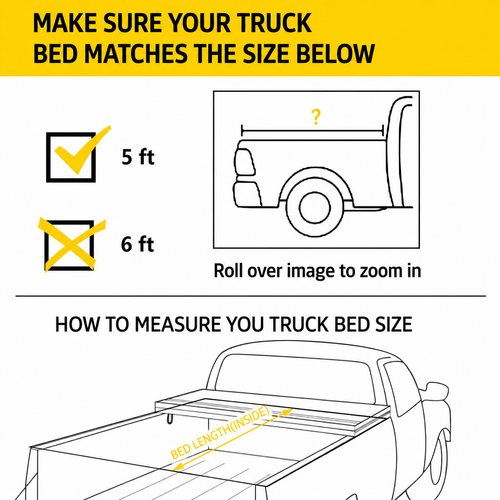 2005-2026 Frontier & 2009-2012 Suzuki Equator 5ft Vinyl Soft Roll-up Tonneau Cover