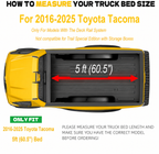 2016-2026 Toyota Tacoma 5FT Truck Bed Soft Tri-Fold Tonneau Cover With Deck Rail System