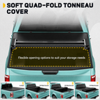2020-2026 Chevy Silverado/GMC Sierra 2500 3500 HD 6.9FT Soft Quad-Fold Truck Tonneau Cover