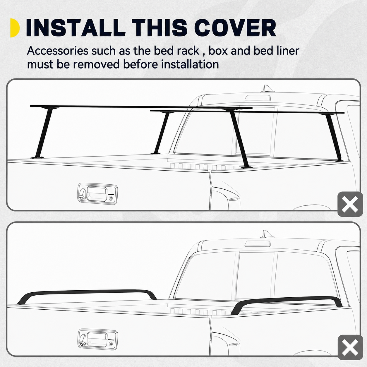 2020-2026 Chevy Silverado/GMC Sierra 2500 3500 HD 6.9FT Soft Quad-Fold Truck Tonneau Cover