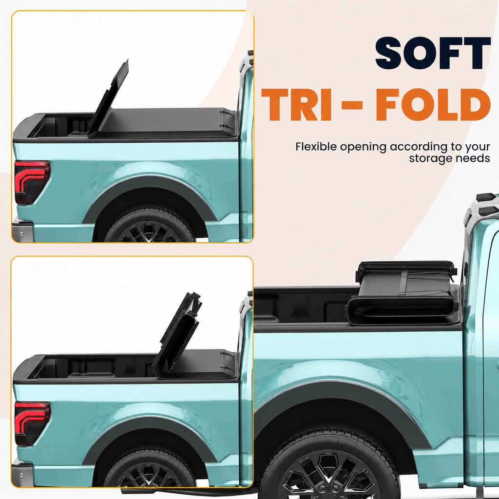 2009-2014 Ford F150 F-150 Tri-fold 5.5FT Soft Truck Bed Tonneau Cover Styleside