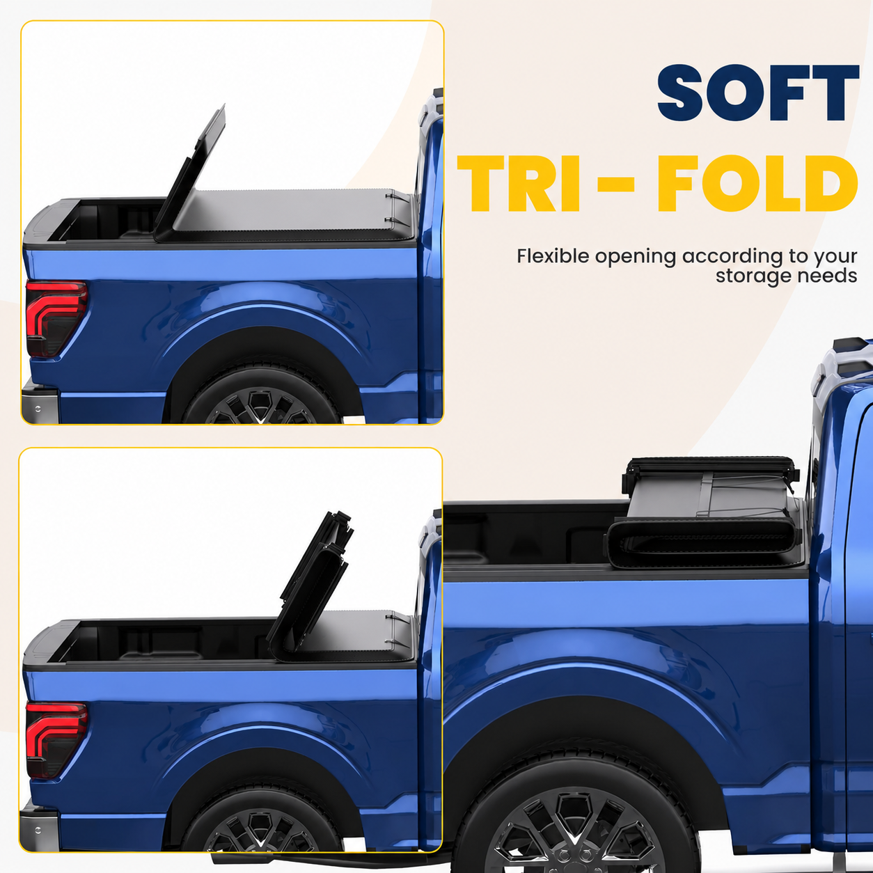 2009-2014 Ford F150 F-150 Tri-fold 5.5FT Soft Truck Bed Tonneau Cover Styleside