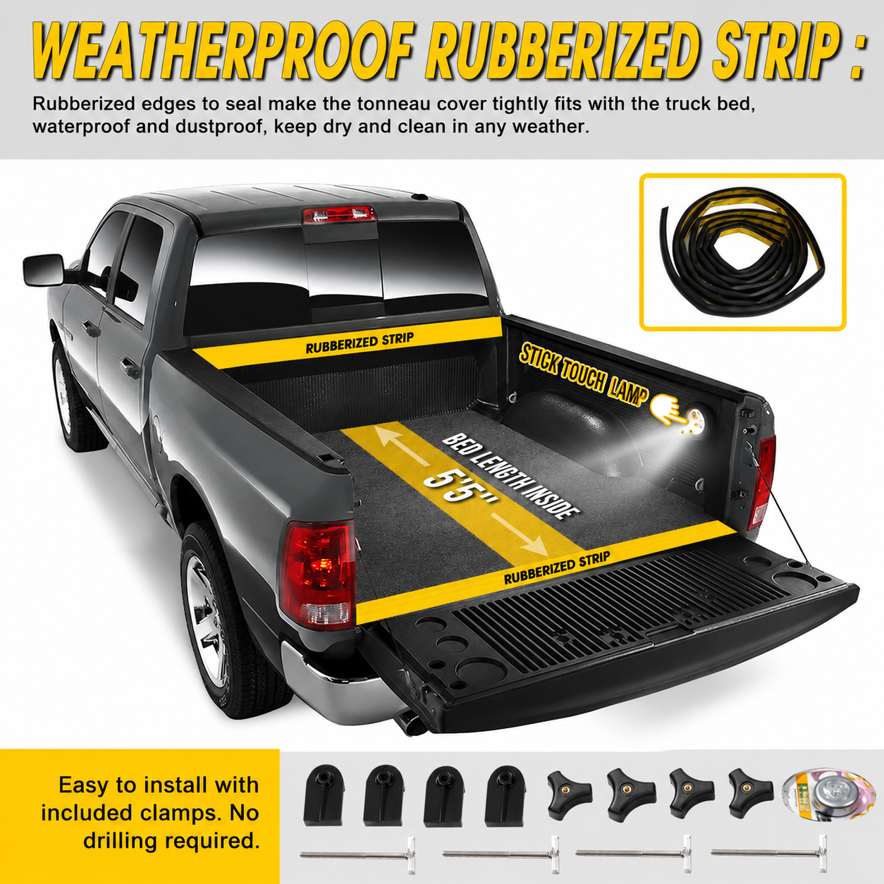 2017-2020 Nissan Titan 5.5FT Truck Bed Soft Vinyl Tri-fold Adjustable Tonneau Cover